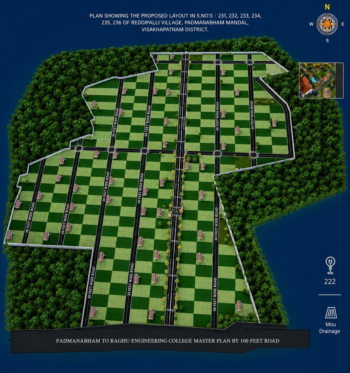 Aerial render of the Oka Resorts plotted master plan